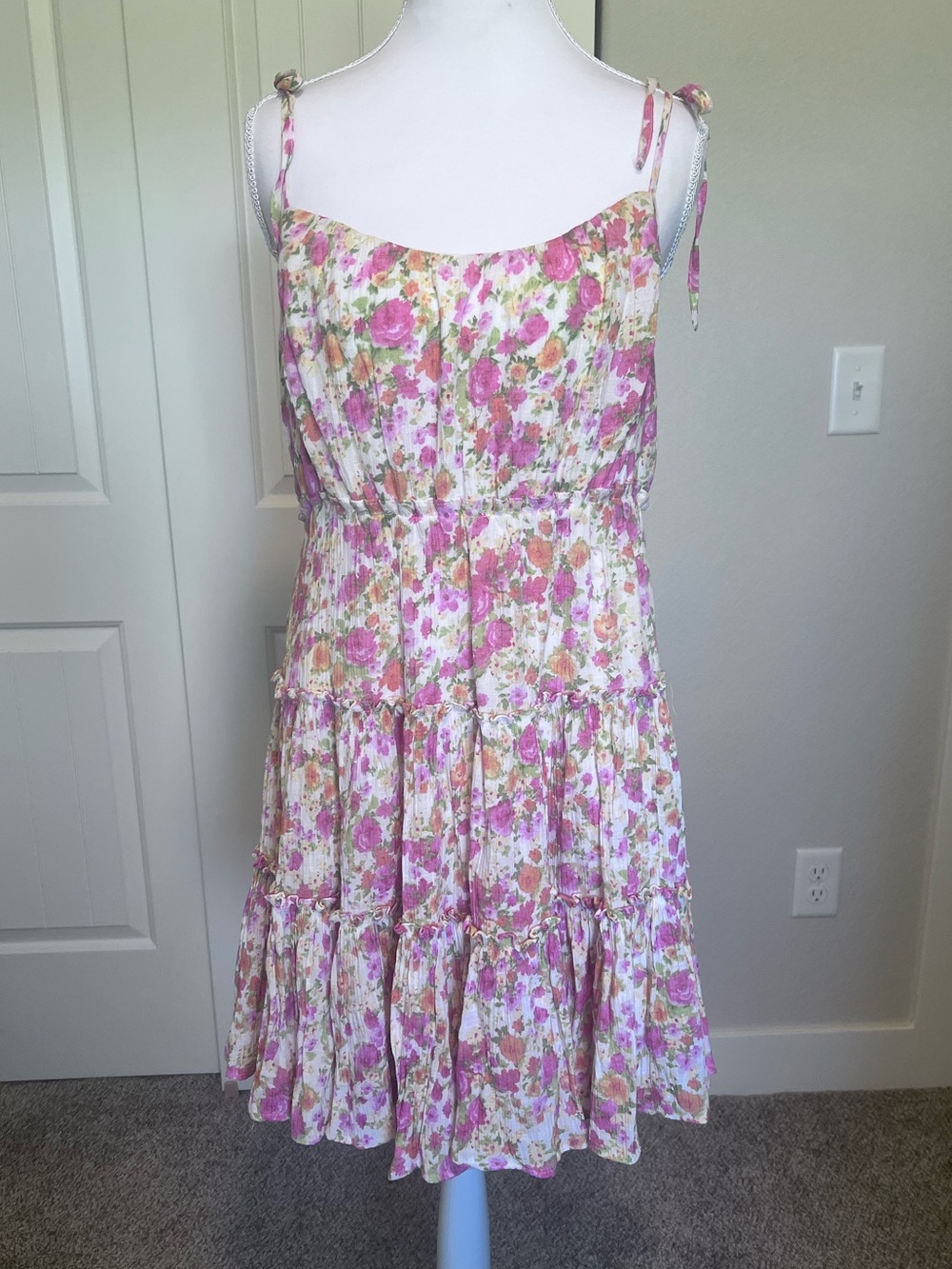 Altar'd State Floral Tiered Ruffle Sundress Sz Medium
